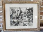 Albert Goethals - Brugge - Begijnhofbrug, Antiek en Kunst, Kunst | Etsen en Gravures, Ophalen of Verzenden