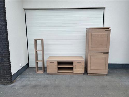 Tv meubel, hoge kast en hangkast, Huis en Inrichting, Kasten |Televisiemeubels, Gebruikt, Eikenhout, Ophalen