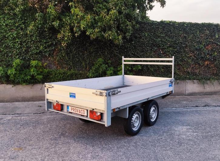 Plateau dubbelasser 750kg keuringsvrij, Auto diversen, Aanhangers en Bagagewagens, Zo goed als nieuw, Ophalen