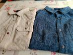 2 overhemden beige en blauw, Ophalen, Zo goed als nieuw, Jongen