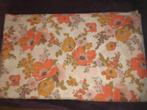 Vintage  Drap des années 1970 orange/moutarde/rose, Enlèvement ou Envoi