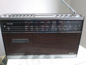 Philips draagbaar cassetterecorder radio r522, Enlèvement ou Envoi, Comme neuf, Radio