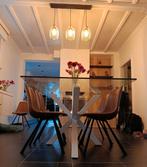 Glazen rechthoeken tafel 180 op 100, Ophalen, Gebruikt, Glas