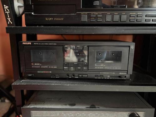 PHILIPPS - FC772 stereocassettedeck met dubbele logica, Audio, Tv en Foto, Cassettedecks, Dubbel, Philips, Ophalen