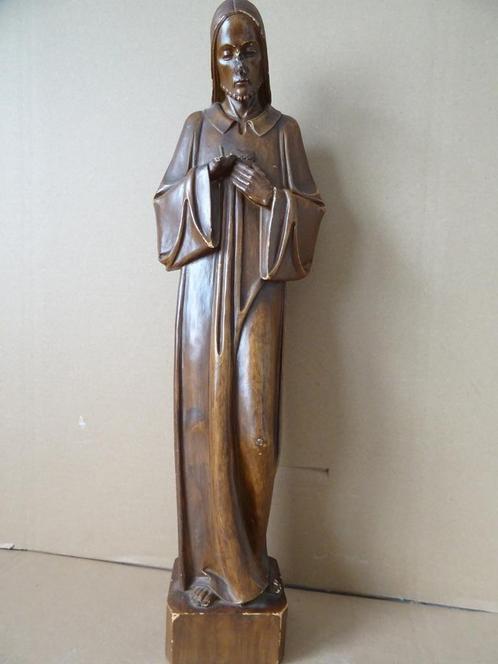 Art deco antiek Jezusbeeld Gebroeders van Paridon 51cm 1920, Antiek en Kunst, Antiek | Religieuze voorwerpen, Ophalen of Verzenden