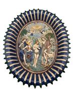 Palissy Majolica Suite Plat — Doop van Christus — 19e eeuw