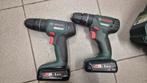 2 st. Bosch schroef/boormachine met accesoires, Doe-het-zelf en Bouw, Gereedschap | Boormachines, Ophalen, Zo goed als nieuw, Boormachine