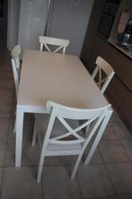 keukentafel met keukenstoelen, Huis en Inrichting, Tafels | Eettafels, Ophalen, 100 tot 150 cm, 50 tot 100 cm, Vier personen