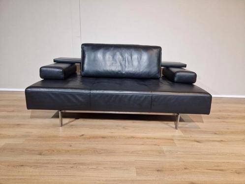 Rolf Benz Dono - Canapé 2,5 places - Noir - Cuir - Design, Maison & Meubles, Canapés | Sofas & Chaises Longues, Comme neuf, Deux personnes