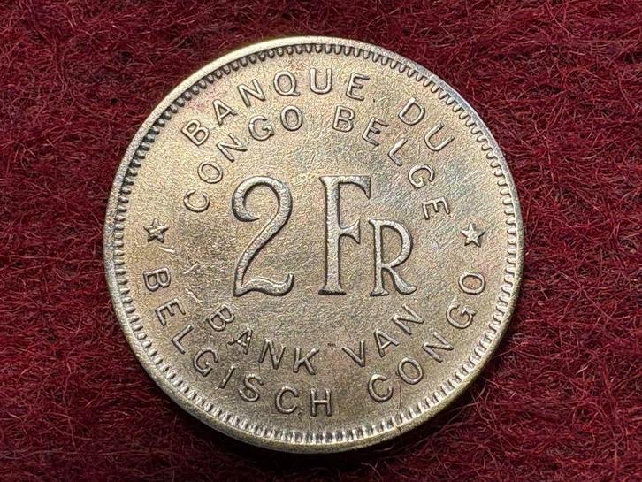 Belgisch Congo - 2 Frank 1947 (#036#), Postzegels en Munten, Munten | Afrika, Losse munt, Ophalen of Verzenden