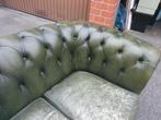 Chesterfield 2stuks 3-zits zetel groen, Ophalen, Gebruikt, 150 tot 200 cm, Driepersoons