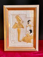 Prachtig Egypte kunstwerk in kader afgewerkt met plat goud, Ophalen, Zo goed als nieuw, Schilderij