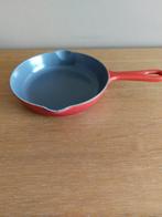 Petite poêle Le Creuset Cousances orange vintage, Ophalen of Verzenden, Gebruikt, Gietijzer, Koekenpan of Braadpan