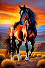 Cheval à peindre au diamant 30x20 cm (rond), Envoi, Neuf, Bricolage