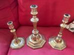 3 antieke 18e eeuwse Franse kandelaars., Ophalen of Verzenden, Koper of Brons