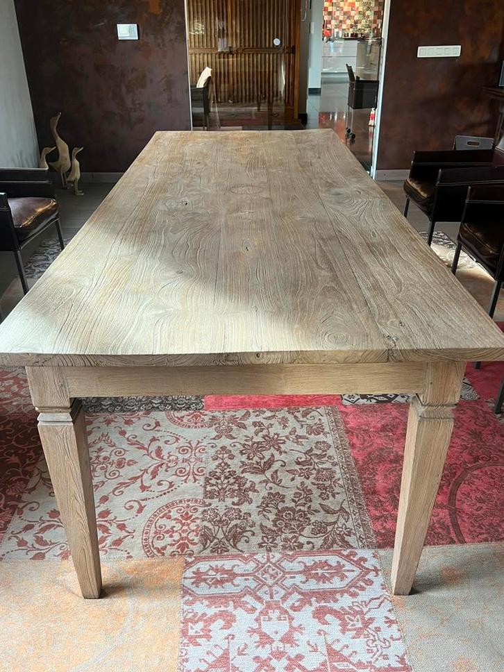 Massief eiken landelijke tafel 3m20 op 1m., Maison & Meubles, Tables | Tables de salon, Utilisé, 75 cm ou plus, 50 à 100 cm, 200 cm ou plus