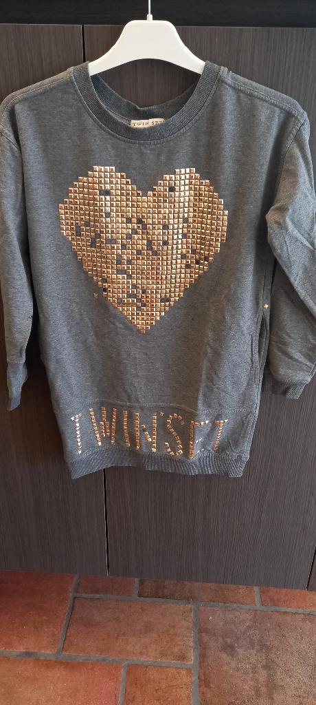 grijze jurk  / tuniek Twinset Simona Barbieri maat 152, Kinderen en Baby's, Kinderkleding | Maat 152, Zo goed als nieuw, Meisje