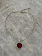 Swarovski zilvere ketting met roden hart, Handtassen en Accessoires, Kettingen, Ophalen, Zo goed als nieuw