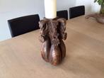 Teak steunbeer uit zuid-india, Antiek en Kunst, Kunst | Beelden en Houtsnijwerken, Ophalen of Verzenden