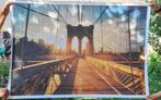 Canvas Brooklyn Bridge + lijst (Björkstra), Huis en Inrichting, Ophalen, Overige materialen, Nieuw, 100 tot 125 cm