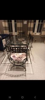 Tafel met stoelen, Huis en Inrichting, Ophalen, Gebruikt, 50 tot 100 cm, Glas