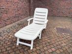 Witte kunststof ligstoel, Enlèvement, Comme neuf, Synthétique, Réglable