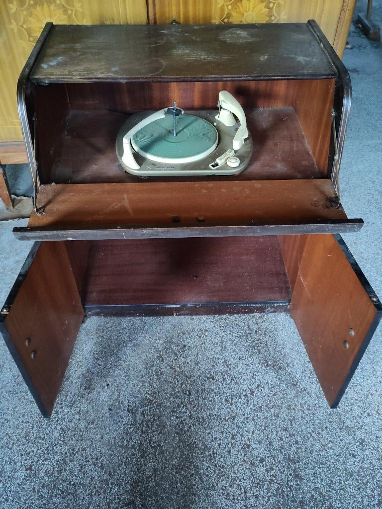 Vintage bar-/platenspeler kast (jaren 50–60), Antiek en Kunst, Ophalen