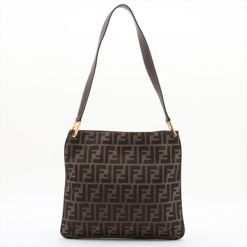 Fendi FF Zucca schoudertas, Handtassen en Accessoires, Tassen | Damestassen, Gebruikt, Handtas, Bruin, Ophalen of Verzenden