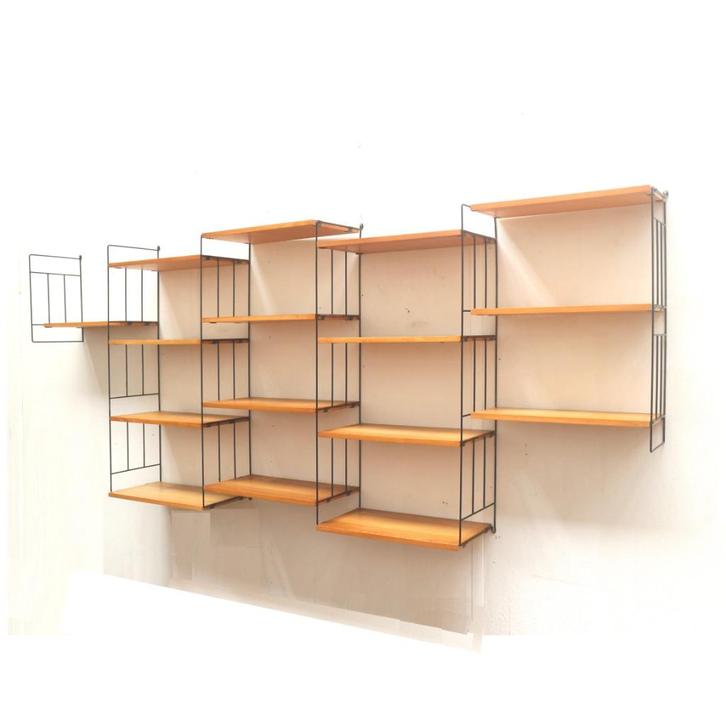 Groot vintage design wandrek wandmeubel wandsysteem jaren 60, Huis en Inrichting, Woonaccessoires | Wandplanken en Boekenplanken