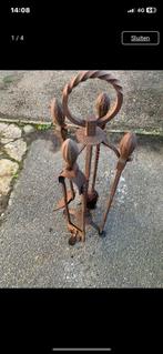Smeedijzeren hard set antiek 5 stuks, Ophalen, Zo goed als nieuw