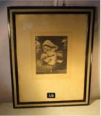 Mooi Oude Gravure 'Moeder met Kind' - A Besse, Ophalen of Verzenden