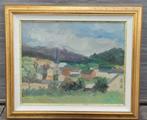 Huile sur panneau village signe Michel gaudy, Ophalen of Verzenden
