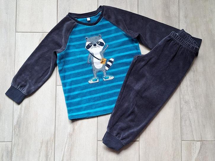 ★ M98 - Winterpyjama velours, Kinderen en Baby's, Kinderkleding | Maat 98, Gebruikt, Jongen, Nacht- of Onderkleding, Ophalen of Verzenden