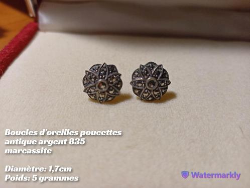 Boucles d'oreilles poucettes antique argent 835, marcassite, Bijoux, Sacs & Beauté, Bijoux anciens, Boucles d'oreilles, Argent