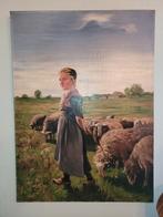mooi oud schilderij schapenhoedster, Ophalen