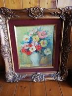* L De Saeger: schilderij: Vaas met bloemenboeket, Ophalen of Verzenden