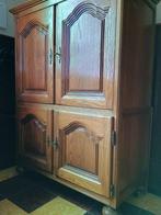 Televisiekast 4-deurs vintage eik met houtsnijwerk, 50 tot 100 cm, Massief hout, 100 tot 150 cm, Gebruikt