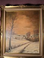 Schilderij sneeuwlandschap van A Coorevits, Antiek en Kunst, Ophalen