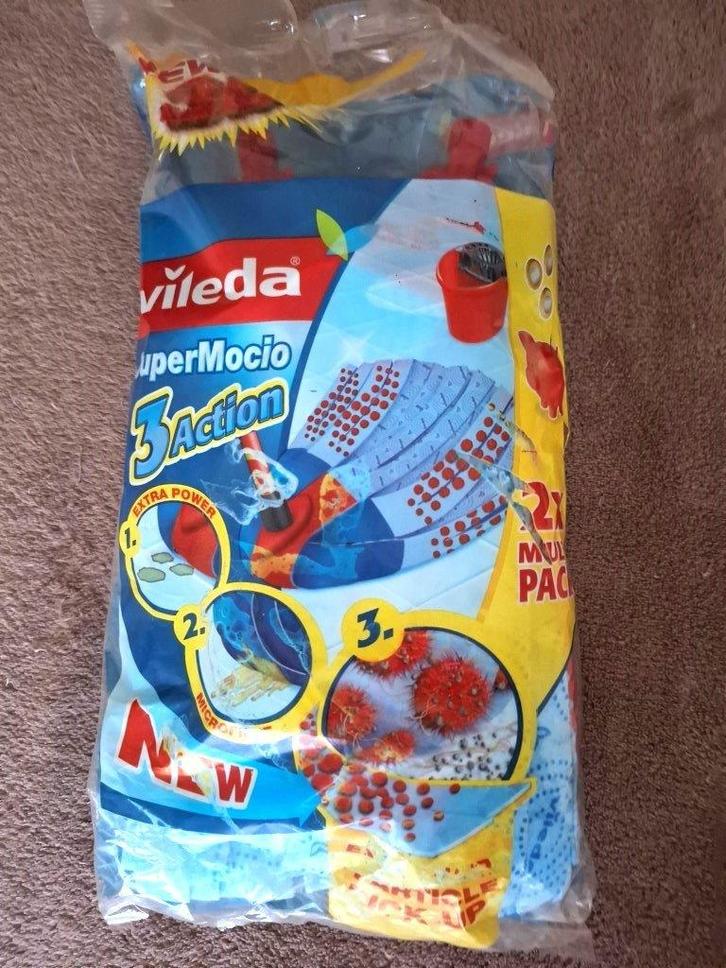 Vileda SuperMocio 3Action Navulling 2x Multipack Nieuw, Huis en Inrichting, Schoonmaakartikelen, Mop of Dweil, Ophalen of Verzenden