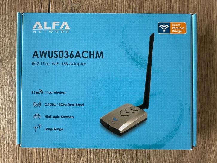 ALFA Network AWUS036ACHM - Dual-Band Ultra-Range USB Adapter, Computers en Software, Netwerkkaarten, Zo goed als nieuw, Extern