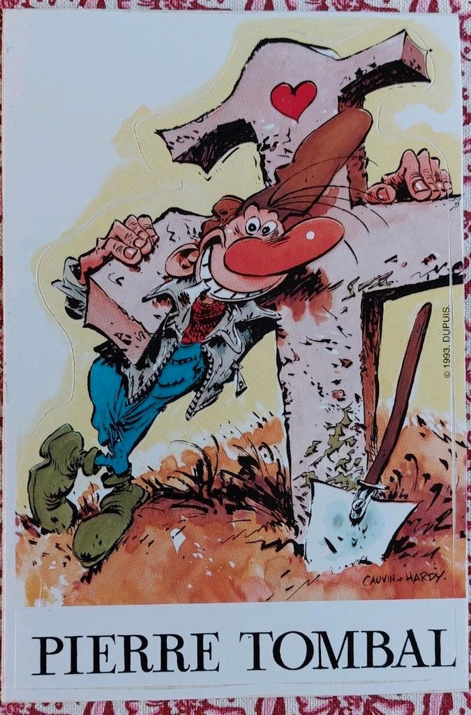 Autocollant Pierre Tombal, Collections, Autocollants, Comme neuf, Bande dessinée ou Dessin animé, Enlèvement ou Envoi