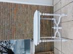 Vintage houten witte tafel, Huis en Inrichting, Tafels | Bijzettafels, Ophalen, Gebruikt, Overige vormen