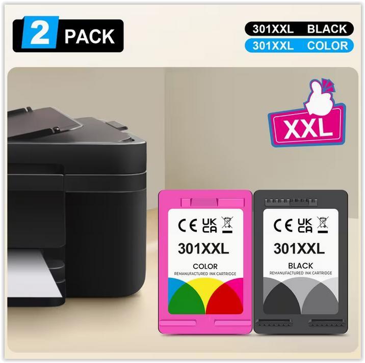 2 inktcartridges compatibel met HP  301XXL -Voor HP Deskjet, Computers en Software, Printerbenodigdheden, Nieuw, Cartridge, Ophalen of Verzenden