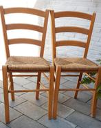 houten stoelen met rieten zitvlak, Enlèvement, Utilisé, Brun, Bois