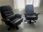 2 donkerbruine vintage fauteuils, Ophalen, Zo goed als nieuw