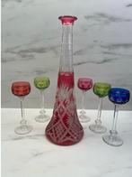 Val Saint Lambert kristallen karaf met deksel en 5 glazen, Antiek en Kunst, Antiek | Glaswerk en Kristal, Ophalen of Verzenden