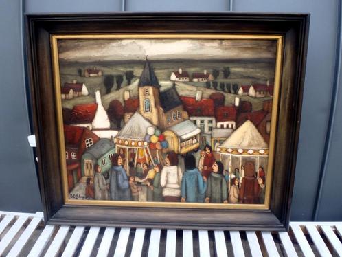 Kermis te Geraardsbergen - Rob de Lange (geb. 1932), Antiek en Kunst, Kunst | Schilderijen | Klassiek, Ophalen