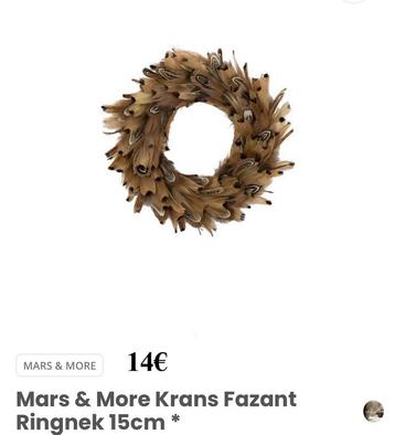 Mars & More krans - 15cm Fazant ringnek NIEUW beschikbaar voor biedingen