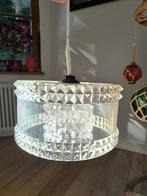 Grote lamp/hanglamp vintage 1970 transparant plastic en glas, Gebruikt, Ophalen of Verzenden, Mid-century, Minder dan 50 cm
