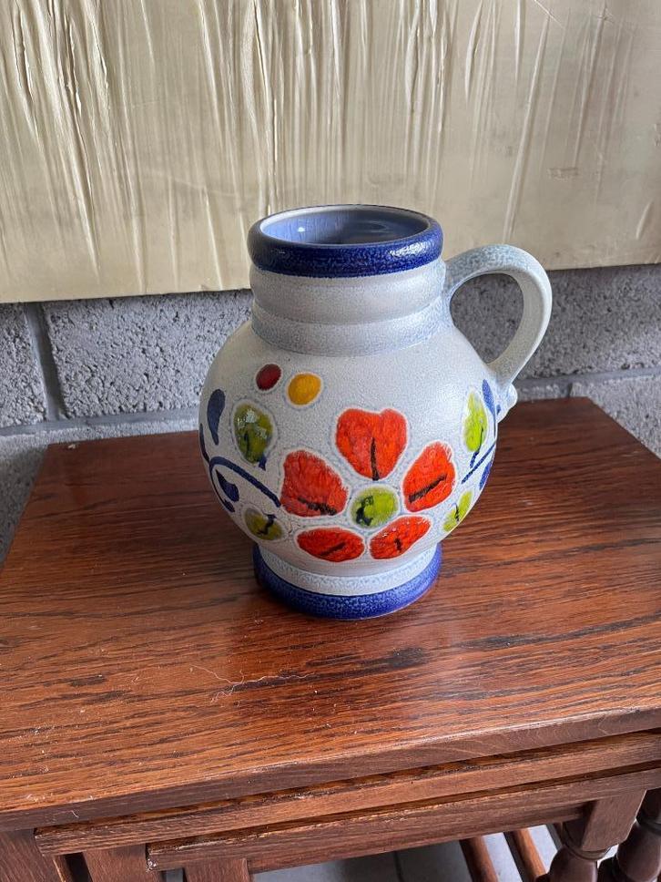 West-Germany kruik 384/21 – handbeschilderd – retro keramiek, Antiek en Kunst, Antiek | Keramiek en Aardewerk, Ophalen